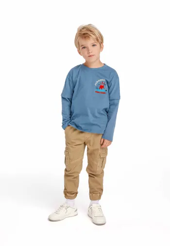 Boys Double Layer Long Sleeve T-shirt With Print <span>(1y-3y)</span>-4