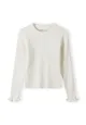 Girls Ribbed long sleeve jumper with frill cuff detail Girls Ribbed long sleeve jumper with frill cuff detail