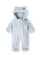 Boys Faux fur snowsuit with 3D ears on the hood and cotton lining Boys Faux fur snowsuit with 3D ears on the hood and cotton lining