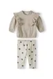 Girls Long Sleeve Frill Shoulder Sweatshirt and Rib Legging Set Girls Long Sleeve Frill Shoulder Sweatshirt and Rib Legging Set