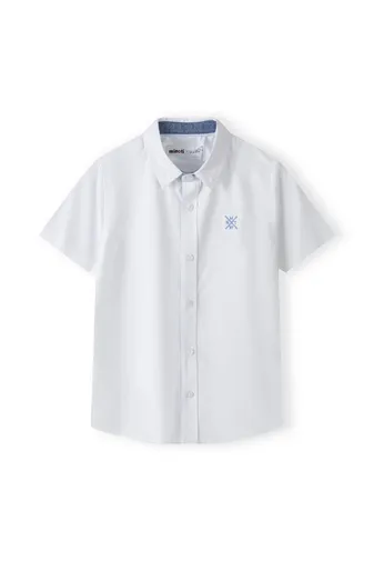Boys Short Sleeve Oxford Shirt with Chest Embroidery  <span>(8y-14y)</span>-1