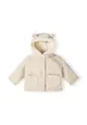 Unisex Teddy baby jacket with hood and buttons