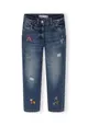 Girls Embroidered Straight Leg Jean