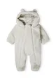 Unisex Faux fur snowsuit with 3D ears on the hood and cotton lining