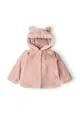 Girls Faux fur baby jacket with bear ears and cotton lining