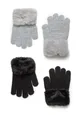 Girls 2 Pack Gloves with Faux Fur Cuffs Girls 2 Pack Gloves with Faux Fur Cuffs