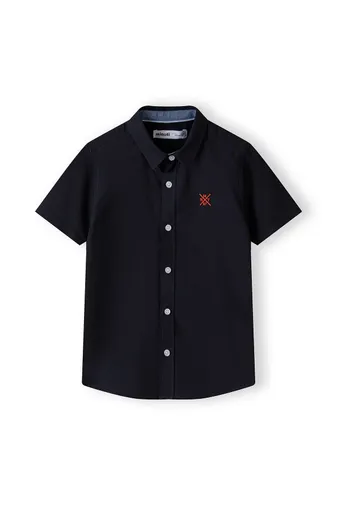 Boys Short Sleeve Oxford Shirt with Chest Embroidery  <span>(2y-8y)</span>-1