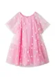 Girls Layered Mesh Party Dress with Floral Embroidery Girls Layered Mesh Party Dress with Floral Embroidery