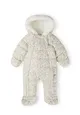 Girls Baby snowsuit with hood, double zip and turn back mitts