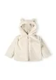 Unisex Faux fur baby jacket with bear ears and cotton lining