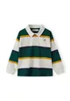 Boys Striped long sleeve polo shirt with collar and embroidery Boys Striped long sleeve polo shirt with collar and embroidery