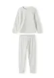 Girls Velour Long Sleeve Rib Pyjama Set