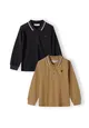 Boys 2 pack pique long sleeve polos with collar and embroidery Boys 2 pack pique long sleeve polos with collar and embroidery
