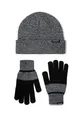 Men Knit hat and gloves set with badge