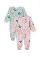 Girls 2 Pack Long Sleeve Sleepsuits Girls 2 Pack Long Sleeve Sleepsuits