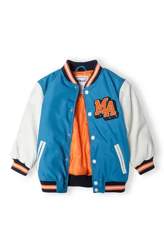 Boys Nylon Baseball Jacket With PU Sleeves <span>(8y-14y)</span>-3