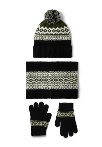 Boys 3 piece fair isle winter set: hat, snood and gloves <span>(2y-14y)</span>-1