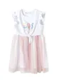 Girls Frill Sleeve Dress with Mesh Skirt Girls Frill Sleeve Dress with Mesh Skirt