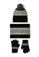 Boys 3 piece fair isle winter set: hat, snood and gloves