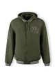 Men Baseball style jacket with detachable hood and embroidery