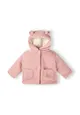 Girls Teddy baby jacket with hood and buttons