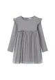 Girls Mixed Fabric Frill Dress Girls Mixed Fabric Frill Dress