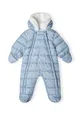 Unisex Baby snowsuit with hood, double zip and turn back mitts