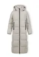 Women Long quilted winter jacket with drawstring hood and zippers
