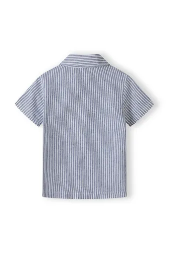 Boys Short Sleeve Linen Shirt with Wooden Button  <span>(2y-8y)</span>-2